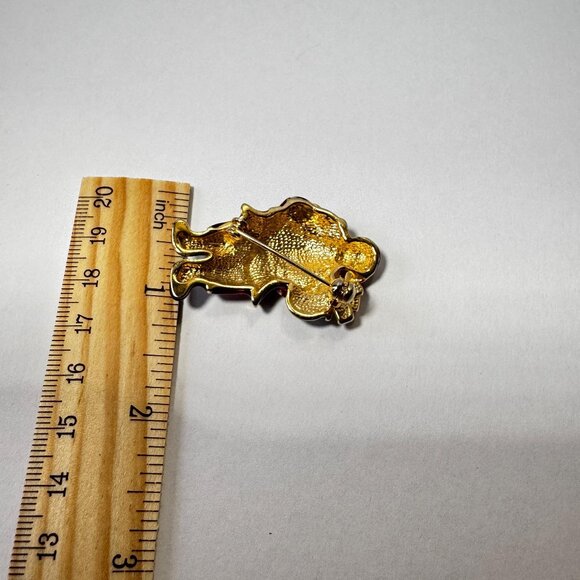 Vintage Style Red Enamel Santa Claus Brooch Pin – Christmas Holiday Jewelry 1.75 - Picture 4 of 4